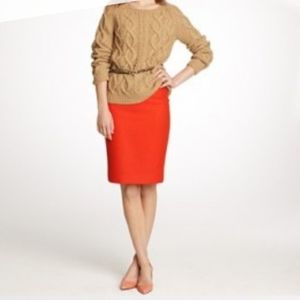 NWT J. Crew Factory Orange Pencil Skirt in Double Serge Wool SIZE 0